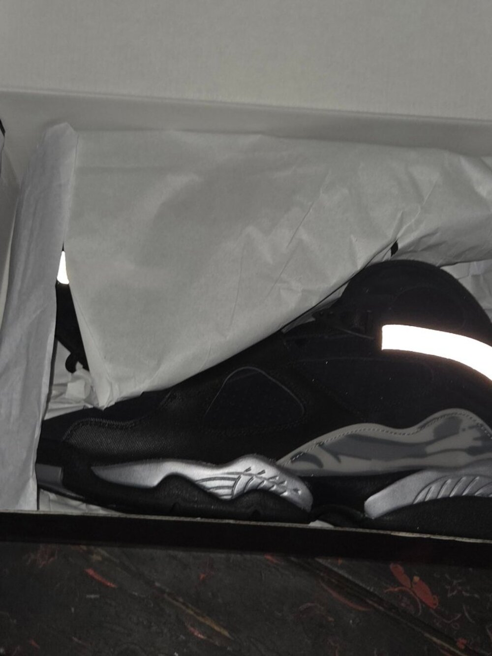 Air Jordan 8 Retro WNTR Black Gunsmoke Metallic Silver Men's Size 10